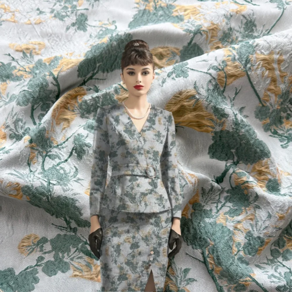 

Brocade Jacquard Fabric for Fashion Craft Clothing Design Windbreaker Dress Suit Cloth By The Yard Diy Sewing Per Meter