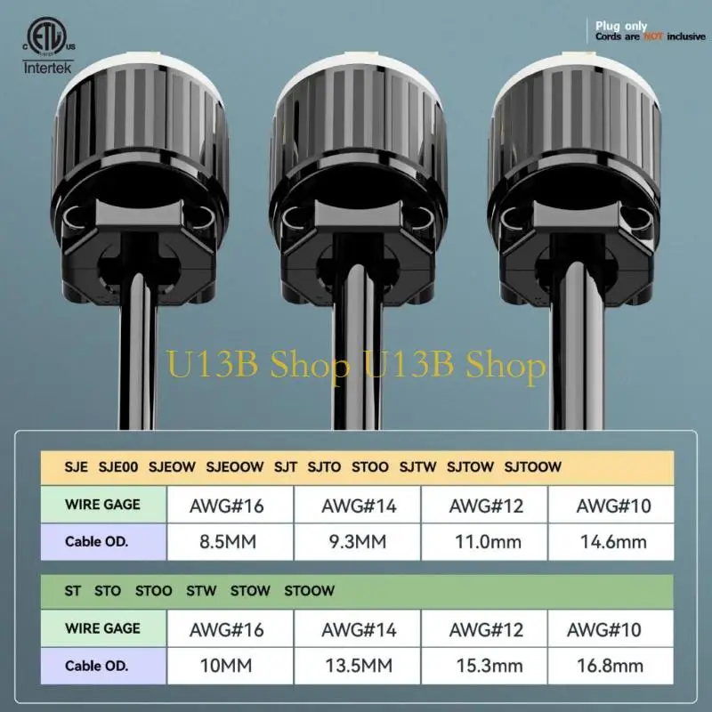 U13B Industrial 20A 250V L6 20P Twist Lock Plug with Quick Connecting Terminals Plastic Texture for Stable Power Supply