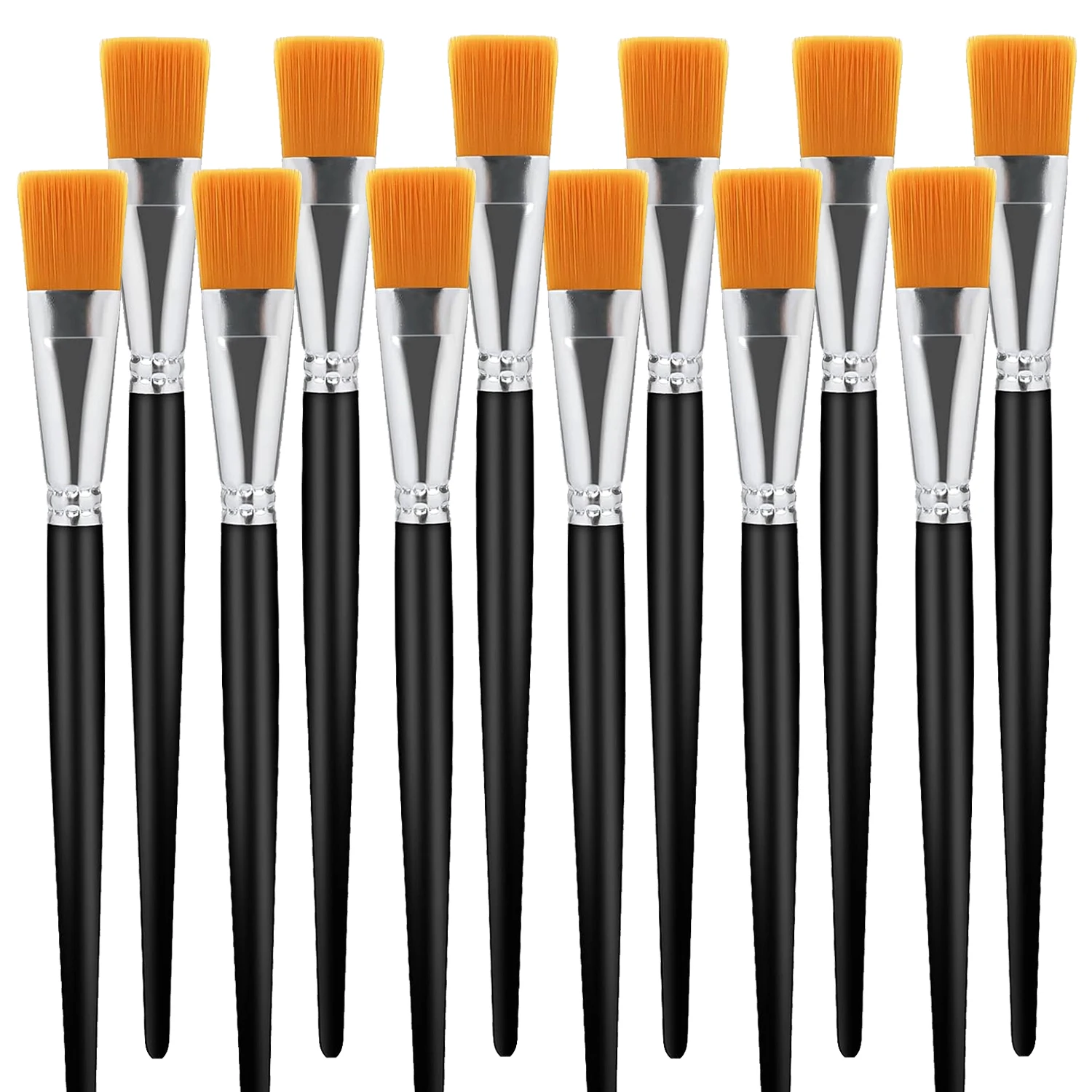 

12 Pcs Small Flat Paint Brushes Bulk,Artist Brush Set for Acrylic Watercolor,Craft Painting Brushes for Kids Adults DIY Projects