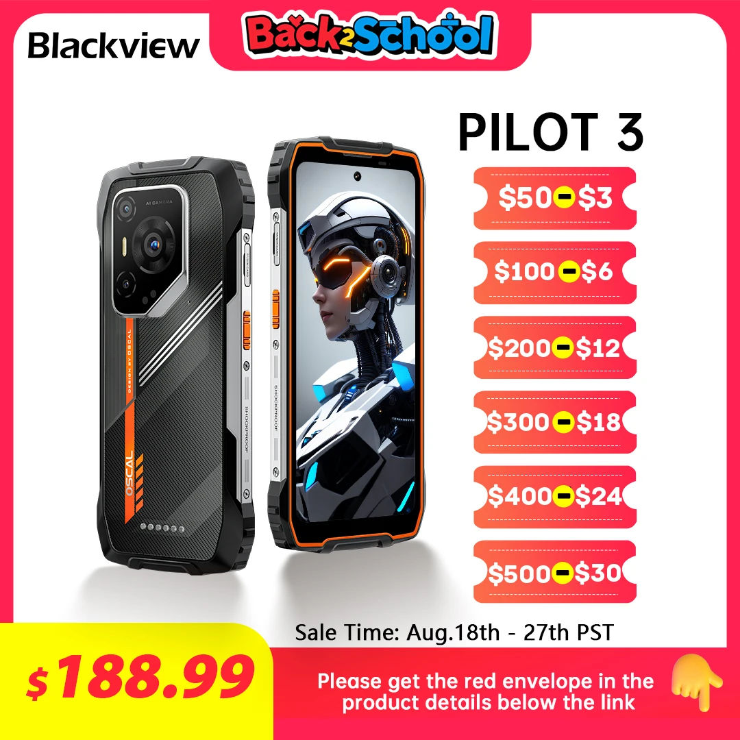 [World Premiere ]Blackview OSCAL PILOT 3 5G AI Rugged Smartphone MTK 6300, 6.78'' 2.4K Display 120Hz, 12GB 256GB, 7500Amh Phones