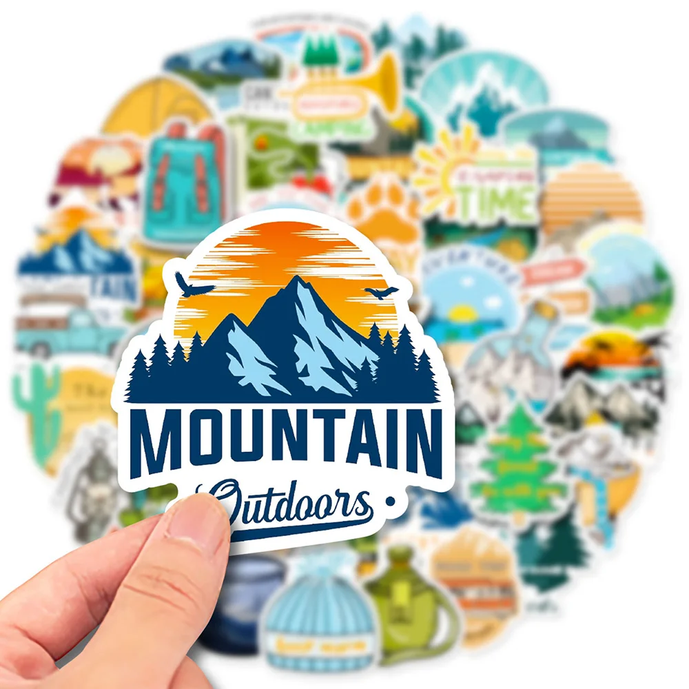 10/30/50/100PCS Outdoor Explore Mountain Climbing Stickers DIY Fridge Laptop Luggage Skateboard Graffiti Joke Sticker for Kid