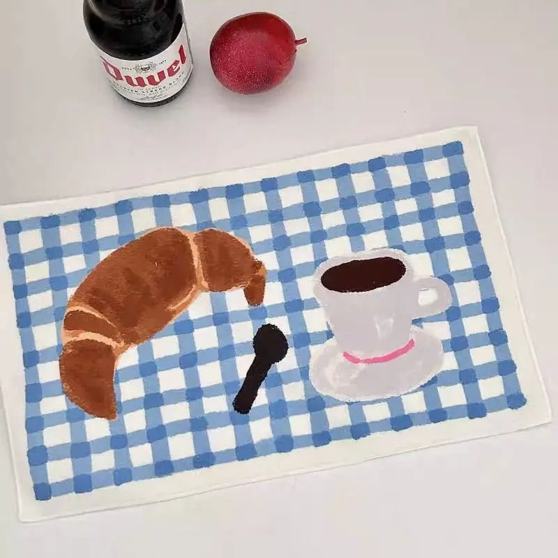 VIKAMA Hand Drawn Tomato Watermelon Avocado Fruit Placemat Dining Mat Table Setting Kitchen Decor Food Durable Cozy Aesthetic