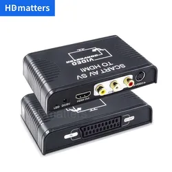 Scart to HDMI converter 3-in-1 composite AV S-video Scart to HDMI cable converter Scart RCA in to HDMI out for wii DVD HDTV