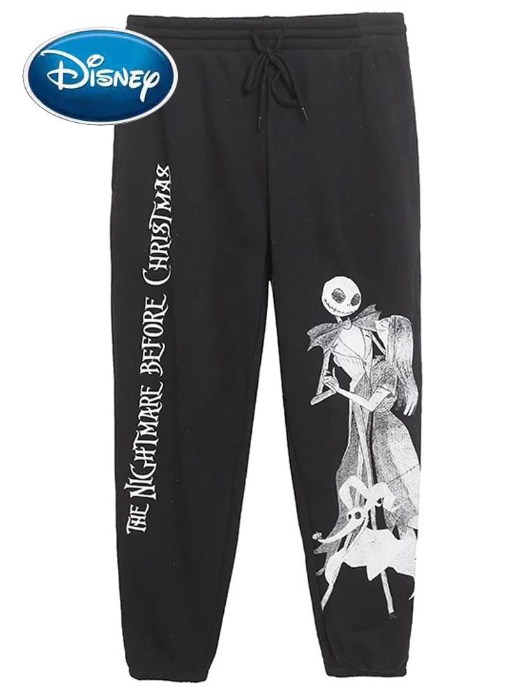 

Disney The Nightmare Before Christmas Cartoon Fleece Sweatpants Jack Sally Trousers Casual Women Jogging Fitness Sports Pants