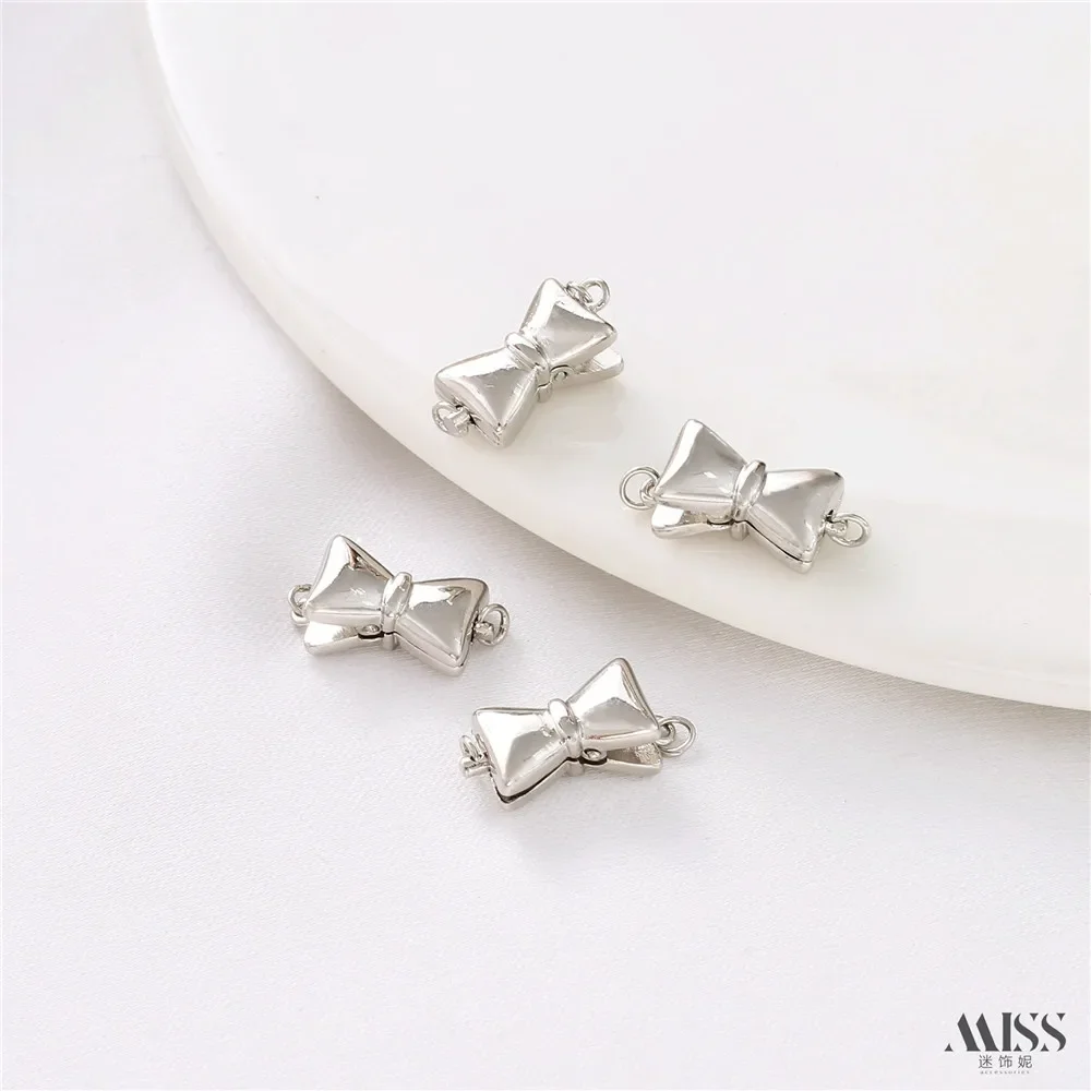 14K Gold-plated Anti Stripping Bow Magnetic Buckle Magnetic Suction Connection Buckle DIY Finishing Clip Handmade Jewelry Access