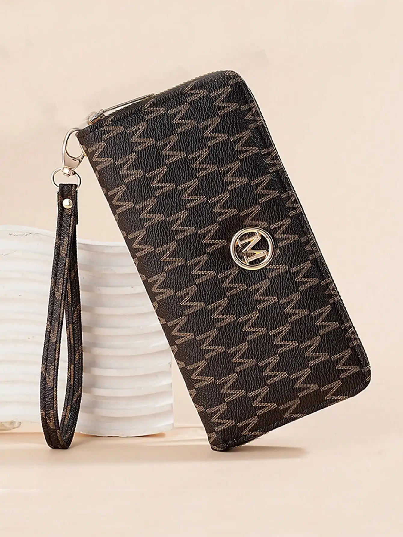 

1pc Women's Vintage Zipper Long Wallet With Floral Print, Multi-Functional Fashion Handbag With Large Capacity, Zipper Phone Pouch For Women Wallet Purse Wallet Wristlet Wallet Mini Wallet