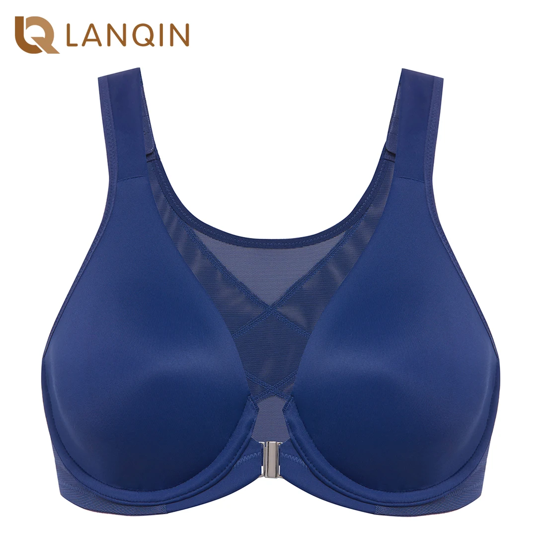 Soutien-gorge à couverture complète pour femme, soutien-gorge à armatures, soutien-gorge plongeant sans doublure, dos nageur, posture, fermeture