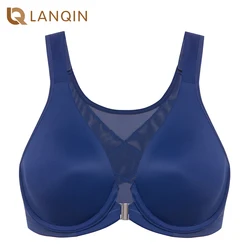 Women's Plus Size Full Coverage Bra Posture Underwire Front Closure Lingerie Support Unlined Plunge Racerback DD E F G H