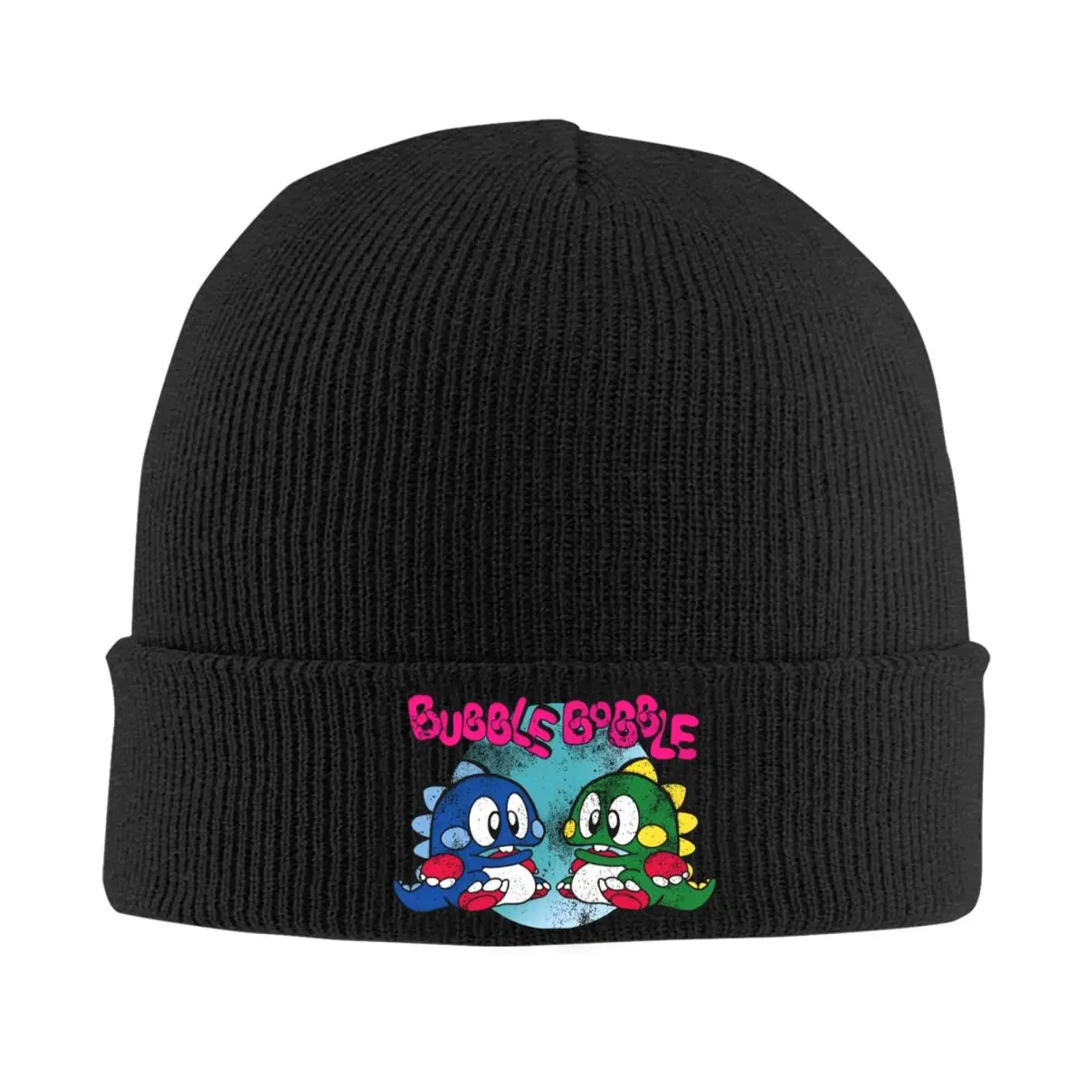 Vintage Bubble Bobble Beanie Hats Knit Hat Kpop Thermal Elastic Men Women Caps Winter Design Street Bonnet Hats Gift