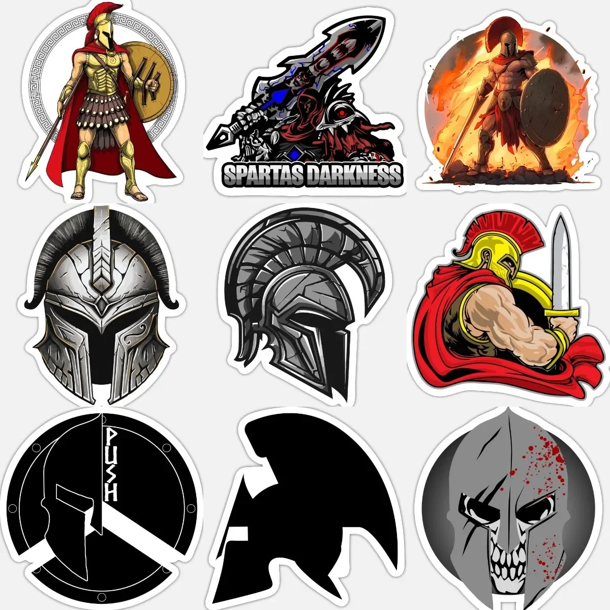 

Spartan Warrior Helmet Creative Stickers Accessories for Decorate Car Van Wall Fridge Table Window Off-road Helmet Camper Bumper
