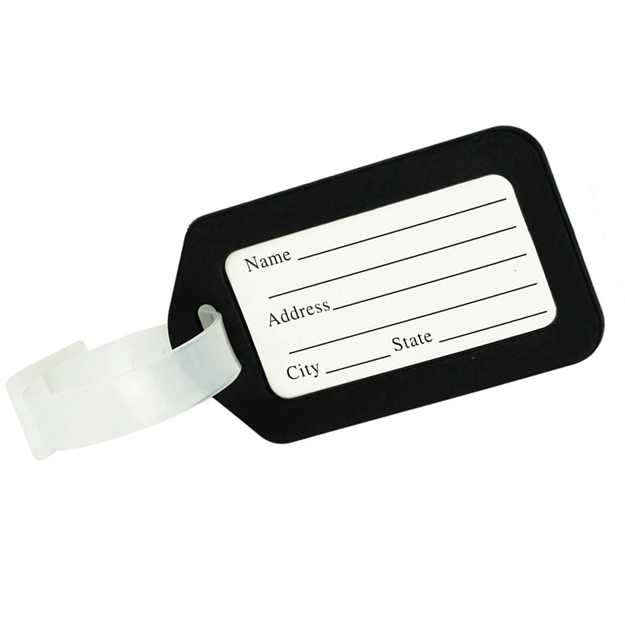 ABZL 10pcs Luggage Tags Suitcase Label Bag Travel Accessories Black