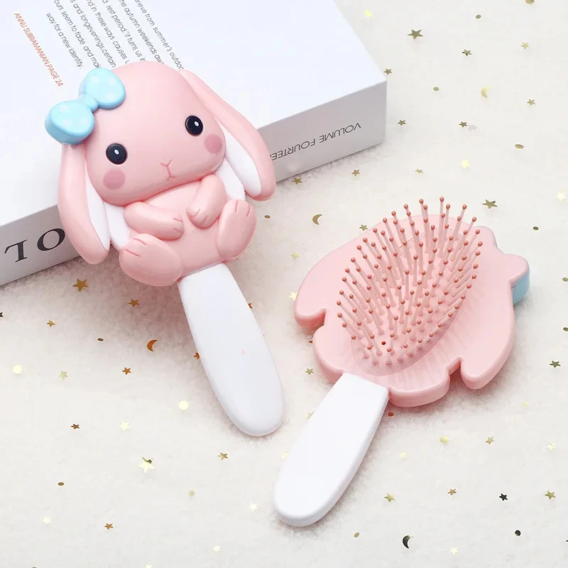 1pc Mermaid Combs for Kids Cute Air Cushion Massage Comb for Girls Children Cartoon Rabbit Dress Up Make Upshair Care Gifts Pink