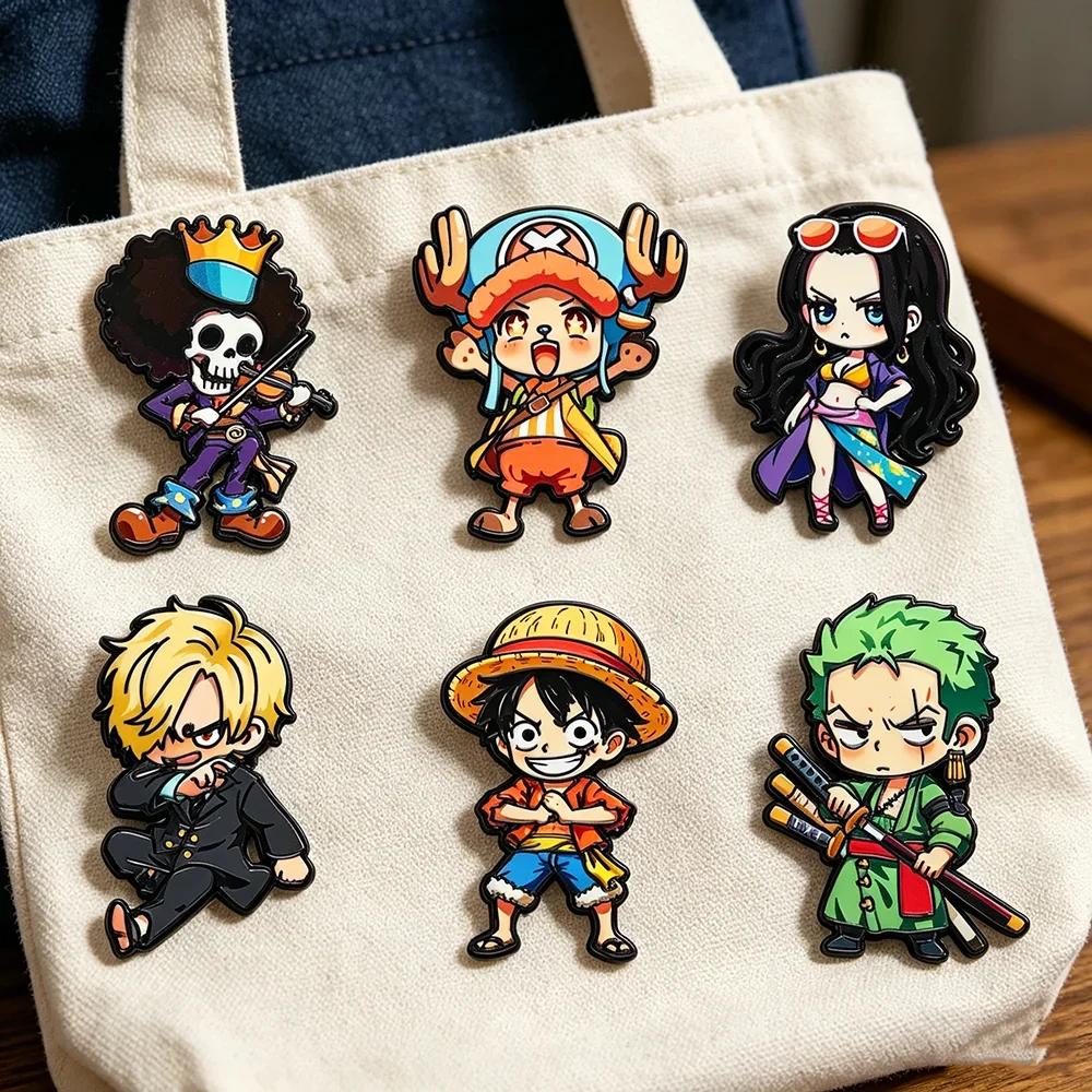 6-teiliges Cartoon-Charakter-Set Q-Version mit Monkey D. Luffy, Roronoa Zoro, Sanji, Brook - Geschenk für Freunde – Detail 3