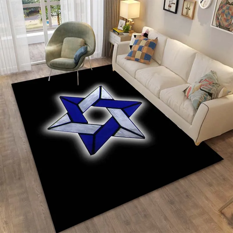 Six Pointed Star David Star Pattern Carpet for Bedroom Play Mats Rug Bedroom Home Decor Living Room Rug Mat Christmas Gift Rug