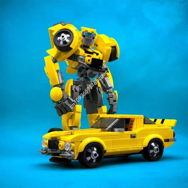526pcs MOC Bowtie Camaroes 2nd Gen & Bumblebeess Mech City Champions Super Car Building Blocks Festival Gift Interactive STEM