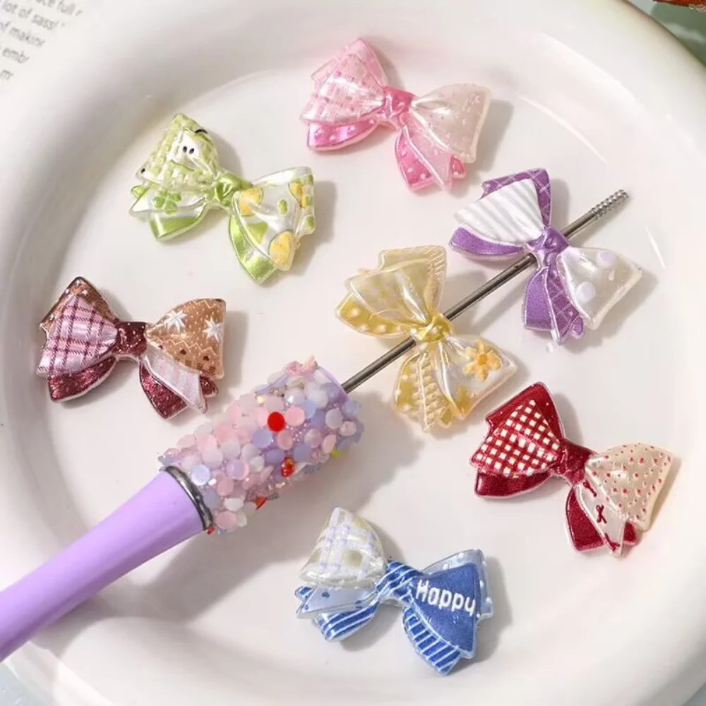 10pcs new bow shape PVC focal bead for pen keychain bookmark necklace DIY handmade material