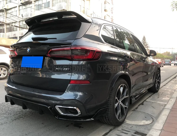 Rear Bumper Diffuser Lip For BMW G05 X5 M Sport 2019-2020 Glossy Black Car Lower Body Kit Exhaust Guard Splitter Spoiler Plate