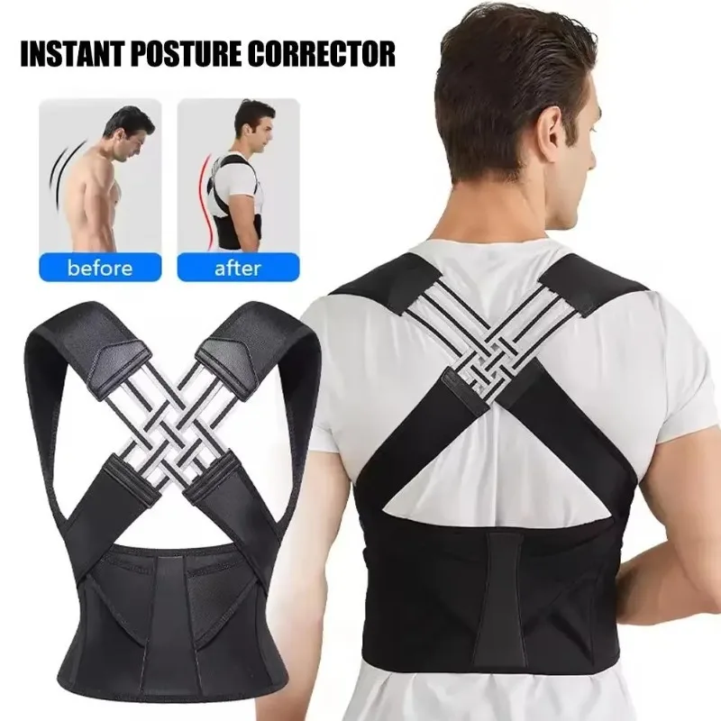 Posture Back Brace Adjustable Back Support Strap to Prevent Spinal Distortion and Hunchback Suitable for Men and Women