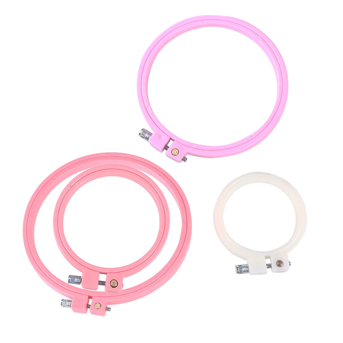 

4pc Cross Stitch Hoop Adjustable Plastic Embroidery Ring For Diy Needle Arts Fabric Painting Craft Gift Cross Stitch