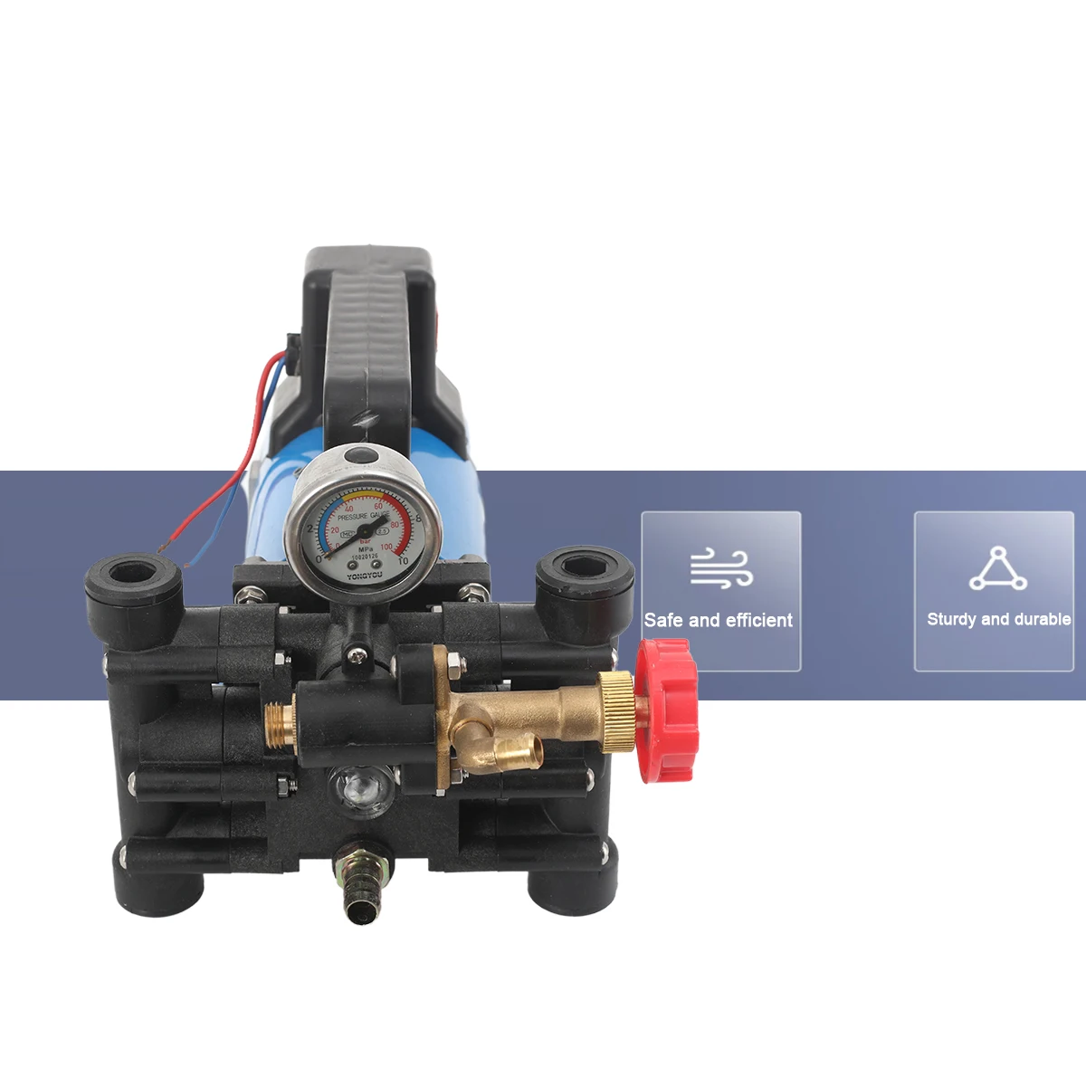Landwirtschaftliche elektrische Hochdruckpumpe, 24 V, 16 l/min, Doppelzylinder-Kolbenpumpe, Sprühen, Bewässerung, Autowaschanlage, Pestizidsprüher – Detail 18