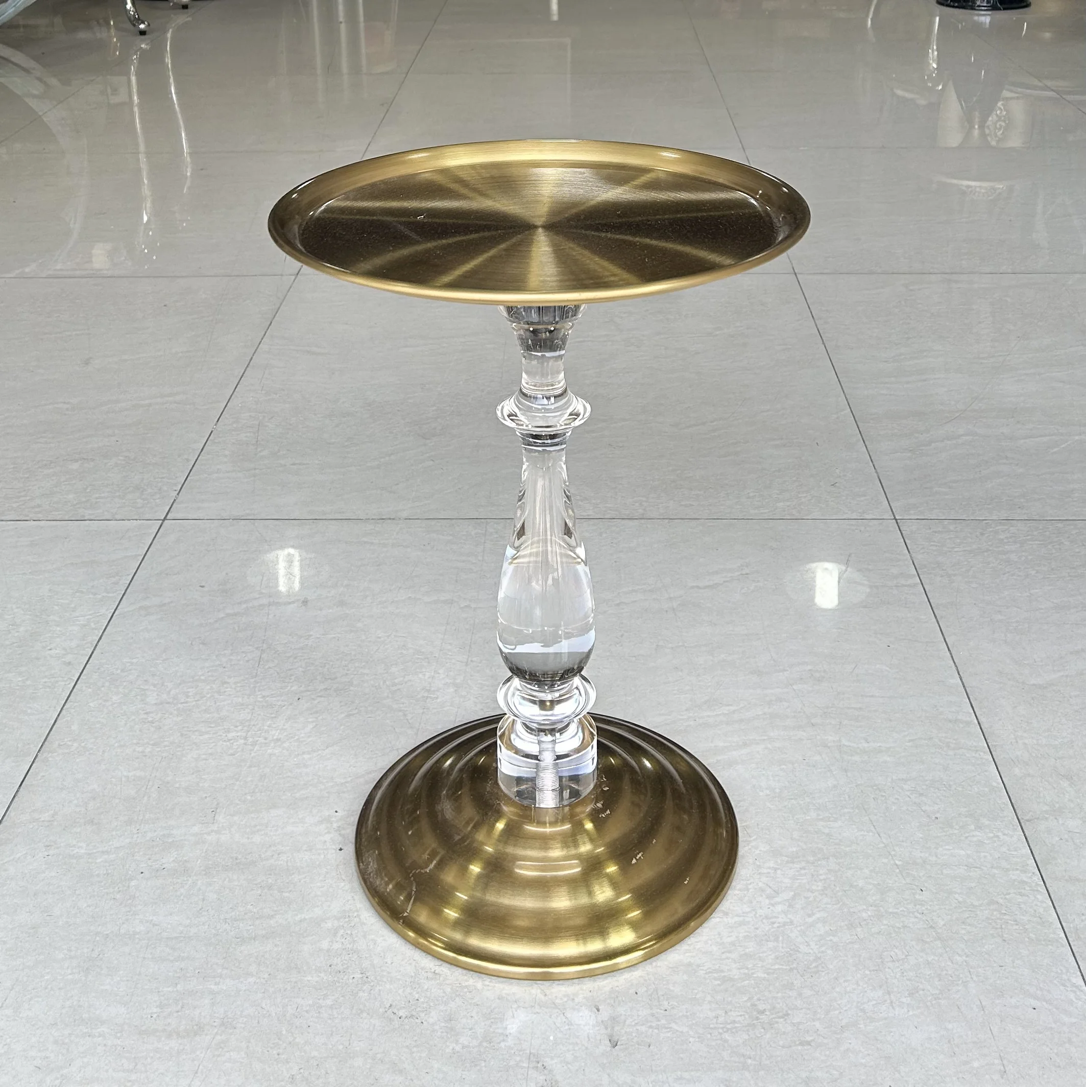 

# WMetal Golden Acrylic Side End Tea Table