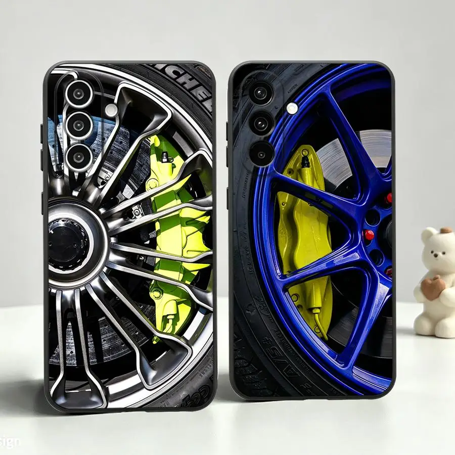Car Wheel Green Brake Phone Cover Case for Samsung Galaxy A25 A16 A23 A55 A73 A51 A52 A36 A05 A57 A15 A06 A53 A17 A37 A50 A41