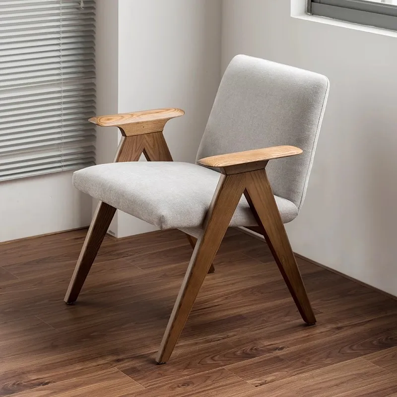 Modern Upholstered Leisure Waiting Chair Fabric Seat Wabi-Sabi Design for Hotel Reception Area Lobby and Villa
