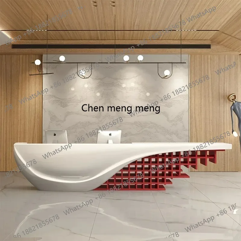 

Table Reception Desks Motion Nas Storage salon reception Counter Cosmetics Workshop Furniture Customer Center 180CM Furniture