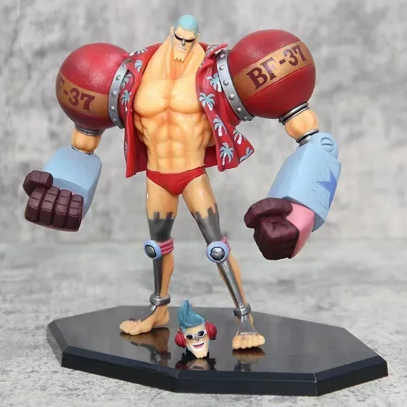 One Piece GK Franky Fighting Pirates CUTTY·FLAM Action Figure 2 Heads PVC Statue Collectible Toy for Christmas Gift