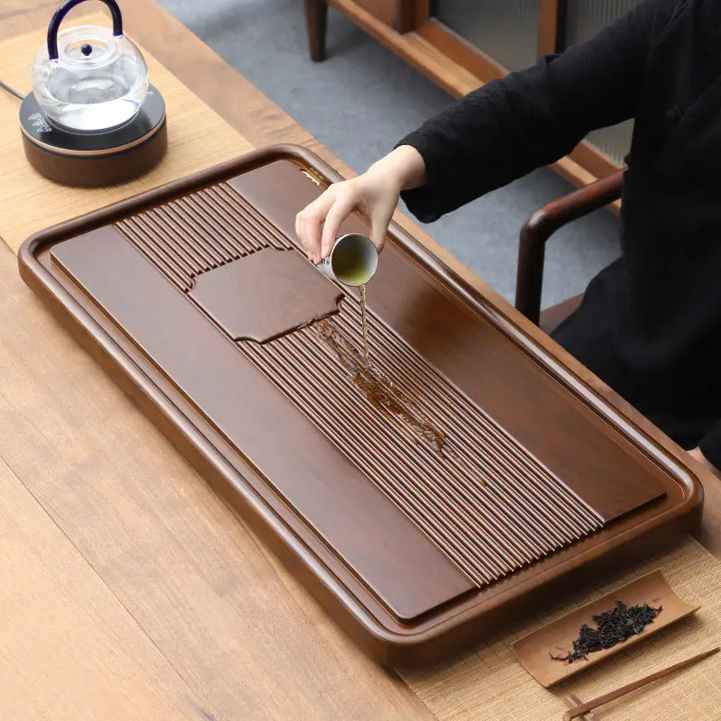 Wooden Serving Tea Tray Accessories Decorative Ceramic Table Valet Drainage Tea Tray Ceremony Hospitality Bandejas Home Products