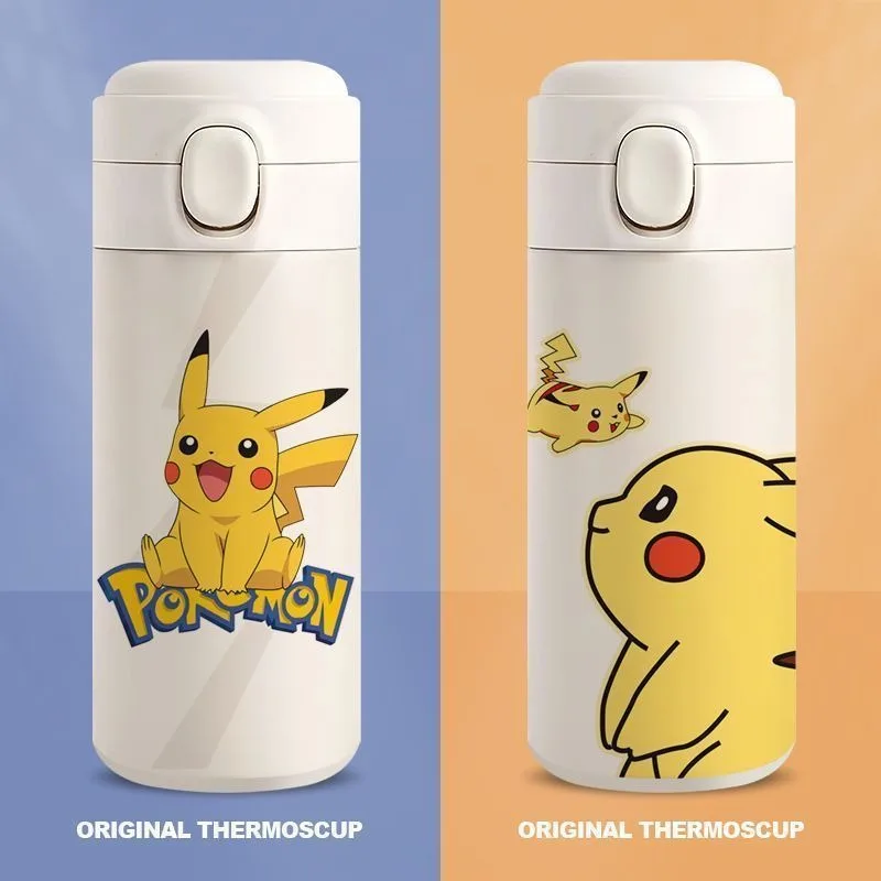 Pokemon  Water Cup 600/400ML Pikachu Mewtwo Convenient  Drink Bottle Outdoor LeakProof Sports Water Cuplarge capacitythermos cup