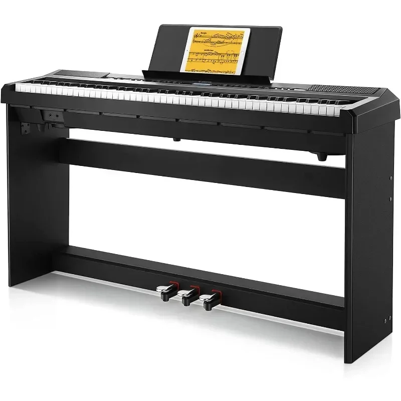 

Beginner Digital Piano 88 Key Full Size Weighted Keyboard Portable Electric Piano with Furniture Stand 3-Pedal Unit Piano