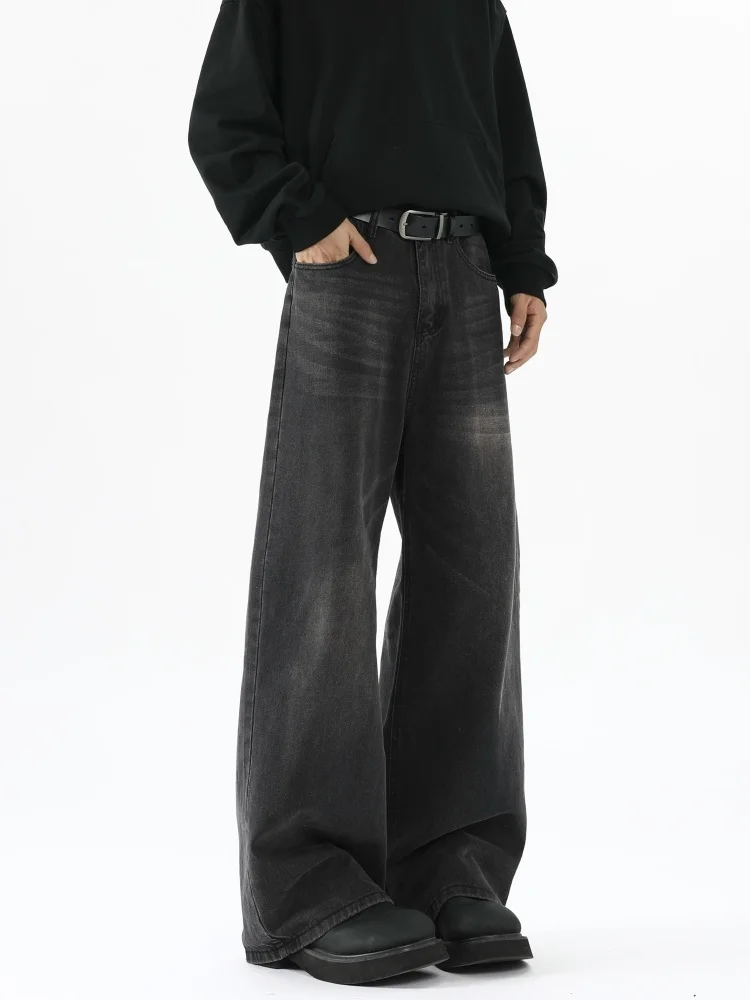 

Washed Vintage Loose Straight Leg Men's Jeans CleanFit Spring Autumn Wide Leg Pants Trousers Youth Trend Wear Resistant