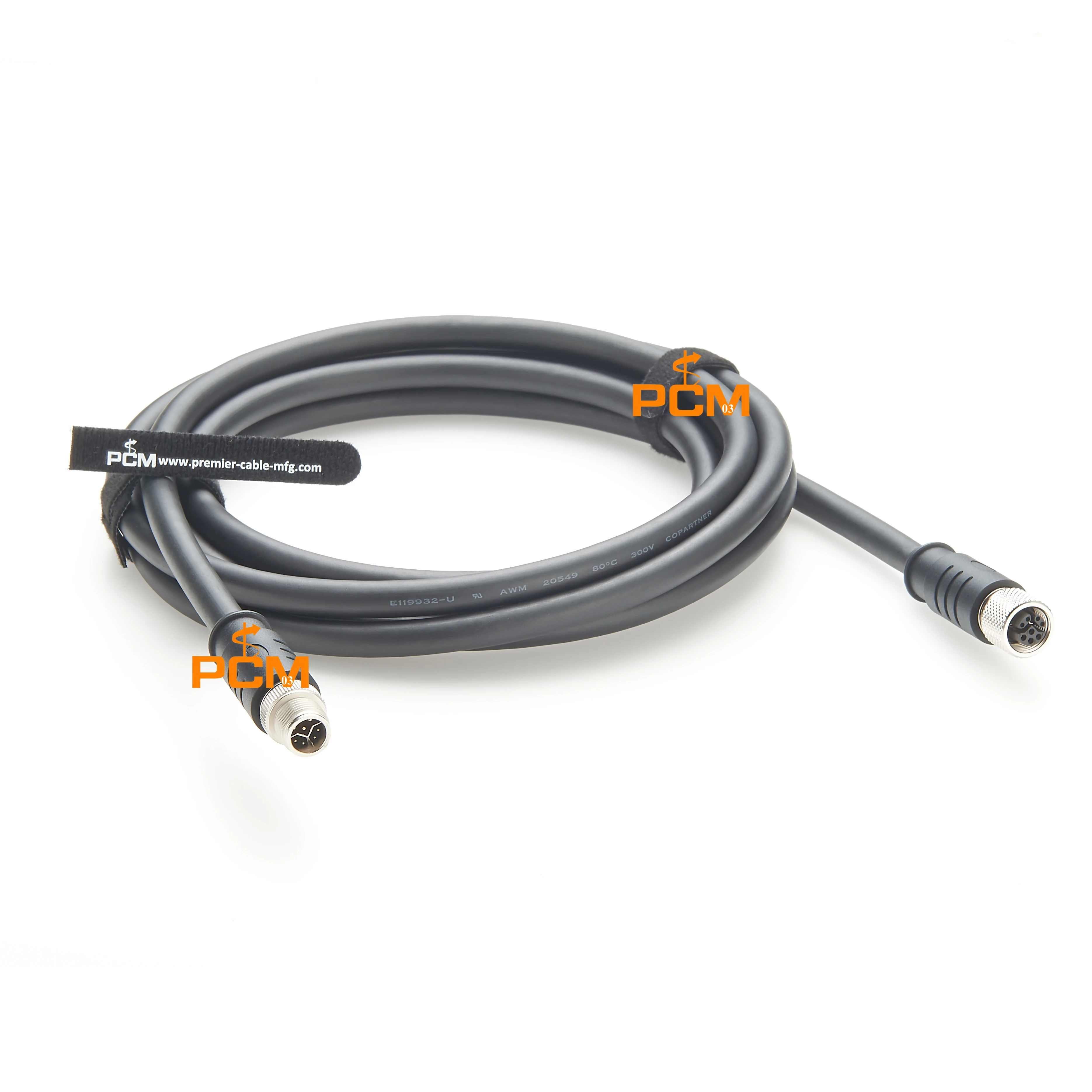 3M M12 8-Pin Y-Kodiertes Verlängerungskabel – Stecker auf Buchse, Löttyp, IP67, Strom- und Datenhybridkabel, für Industrielle Anwendungen – Detail 3