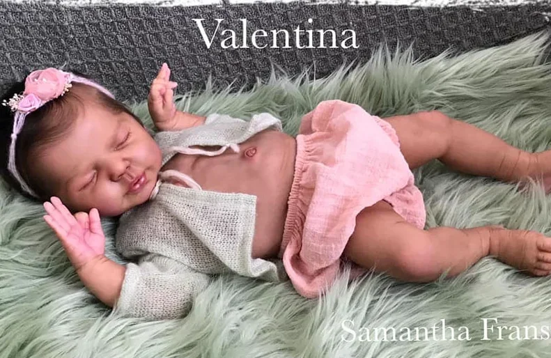 

19Inch Unpainted Unfinished Kit Valentina Sleeping Baby Reborn Doll Kit Lifelike with Cloth Body Fresh Color