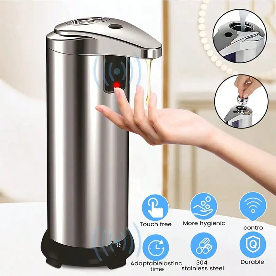 

11.16 Oz Non-Contact Automatic Manual Dual-Use Soap Dispenser For Kitchen Bathroom