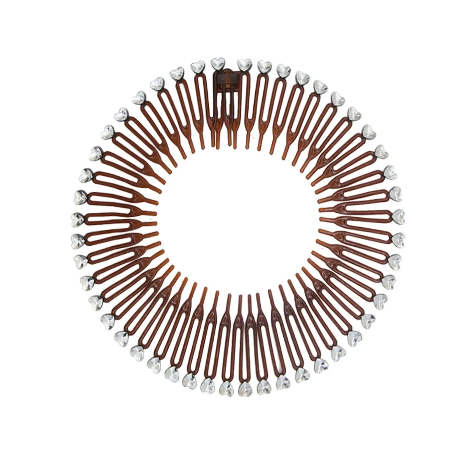 Full Circle Stretch Comb denti Spring Headband donna Hairband Circles Dental Hair Headband Wash regolabile strass fisso N0W3