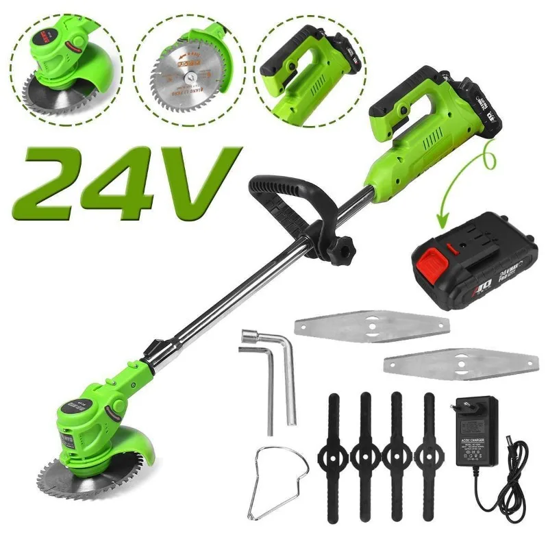 

21V Electric Lawn Mower Rechargeable Li-ion Battery Cordless Grass Trimmer Auto Release Household Garden Trimming Machine