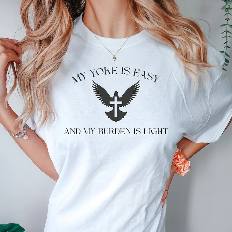 Jesus Christ Cross Shirt Christian Graphic T Shirt  Fashion Casual Top Custom T Shirt For Womens