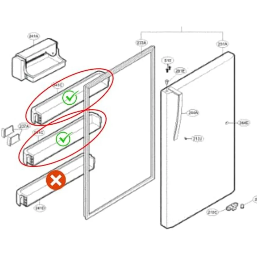 MAN62570801 Door Bin for LG or Kenmore Refrigerator