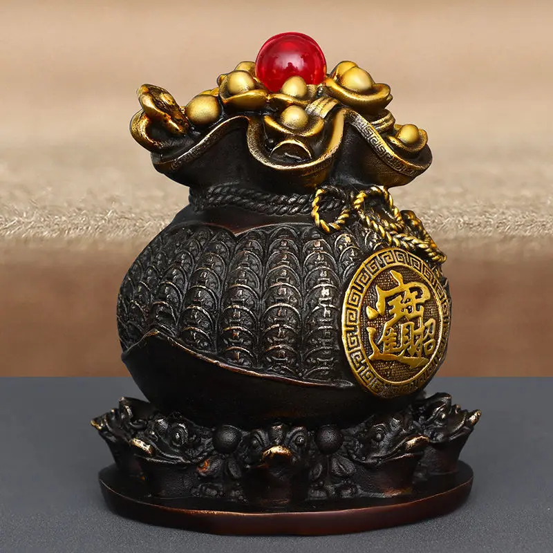 Brass Golden Toad Wealth Decoration Home Living Room Company Store Decoration Three Legged Golden Toad Treasure Bowl Ornaments