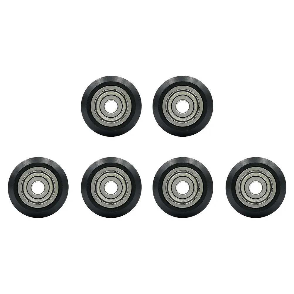 6Pcs Printer Roller Wheels Plastic V-Groove Pulley Bearing 25Mm Diameter 11Mm Thickness 5Mm Bore Rust Resistant Smooth Running