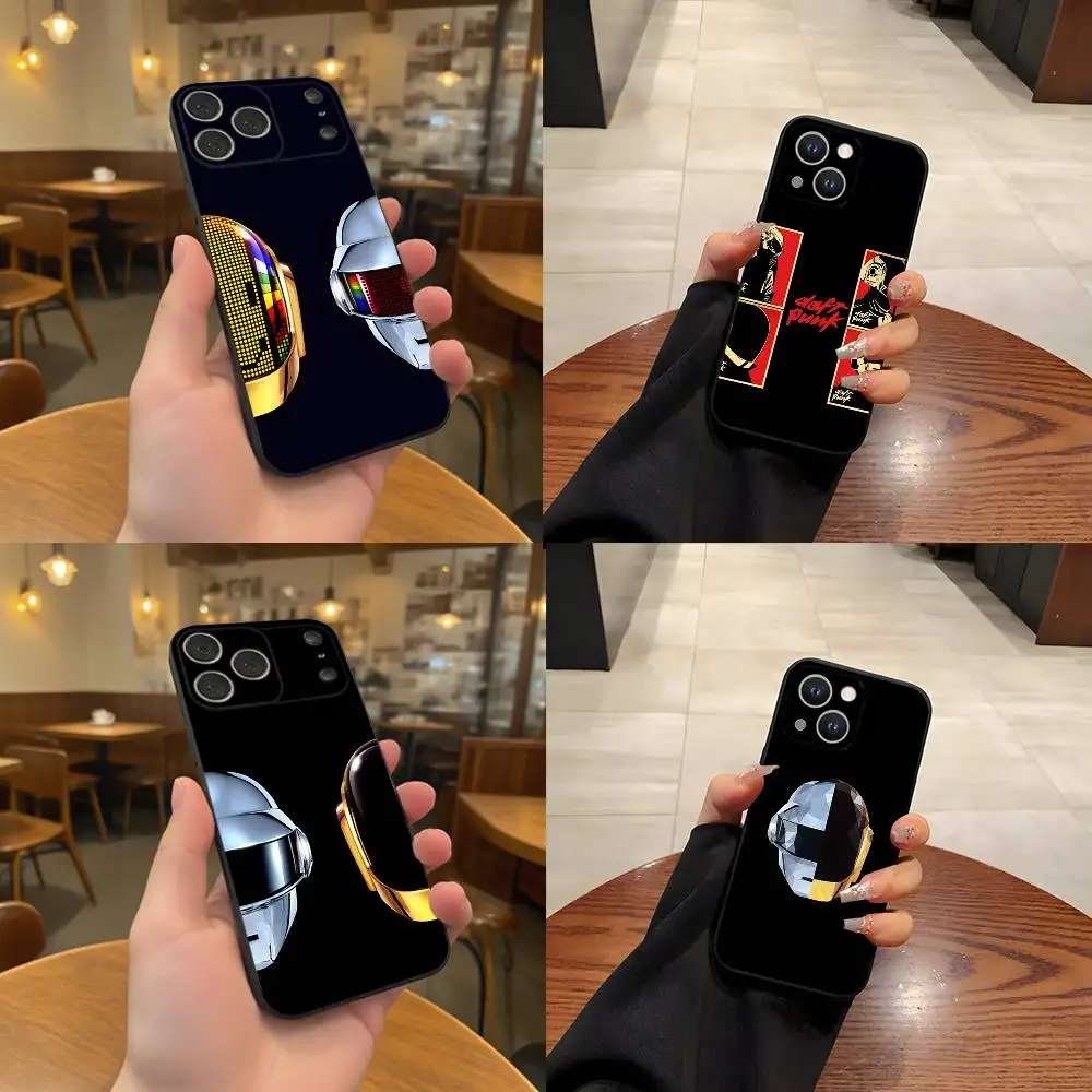 

D-Daft Punk Band Phone Case For iPhone 17,16,15,14,13,12,11,Pro,Max,Plus Black Shockproof Soft Cover
