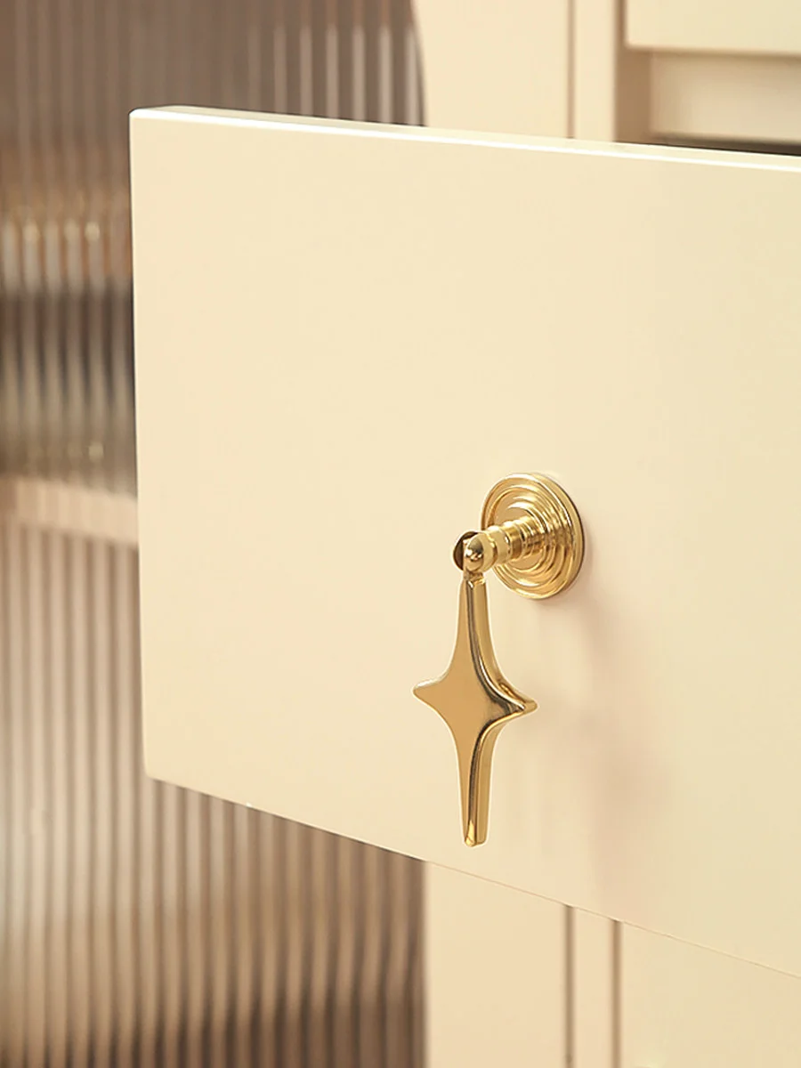 Light Luxury Brass Door Handle Creative Star Shaped Furniture Drawer Cabinet Door Wardrobe Door Handle Home Decoration Handle