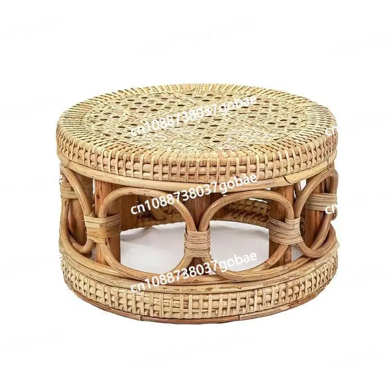 

Round stool casual hand-woven shoe changing stool