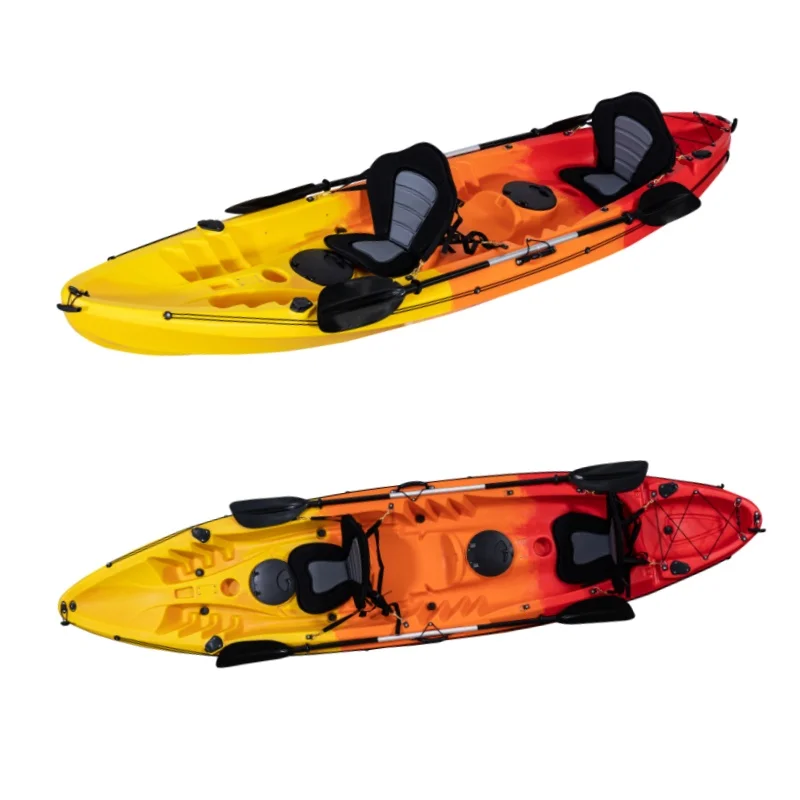LSF 3.71M Cruising Fishing Kayak HDPE 3 Paddlers Kayak Fishing Plastic Canoe for  Ocean Waters view 3