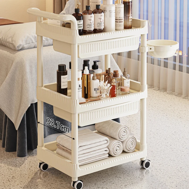 Barbershop Tool Trolley Instrument Storage Cart Multi-Layer Beauty Trolley Stable Hairdressing Equipment Salon Storage