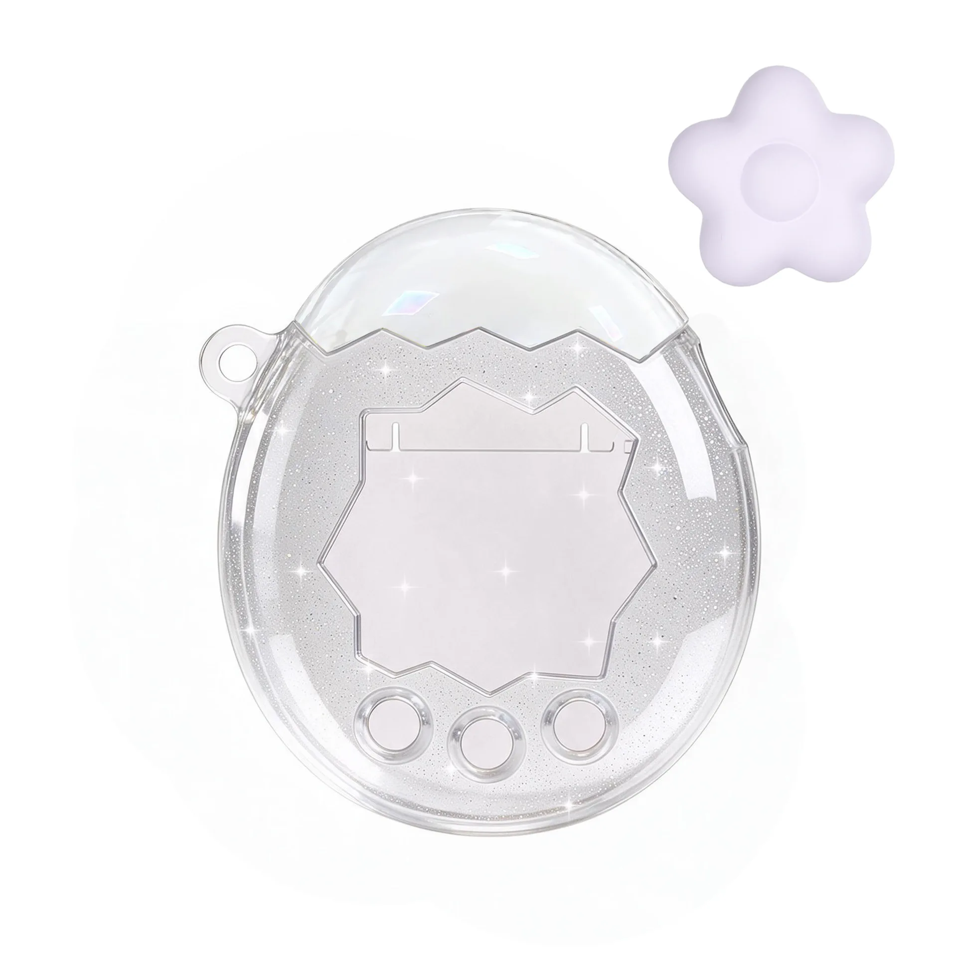 PC Case for Tamagotchi Paradise Glossy Electroplated Scratch Resistant Open Lid Design Full Body Hard Shell Washable