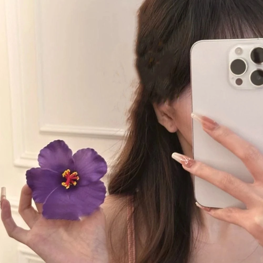Butterfly Orchid Orchid Flower Hairpin Crystal Sweet Seaside Vacation Headwear Korean Style Hair Accessories Duckbill Clip Beach