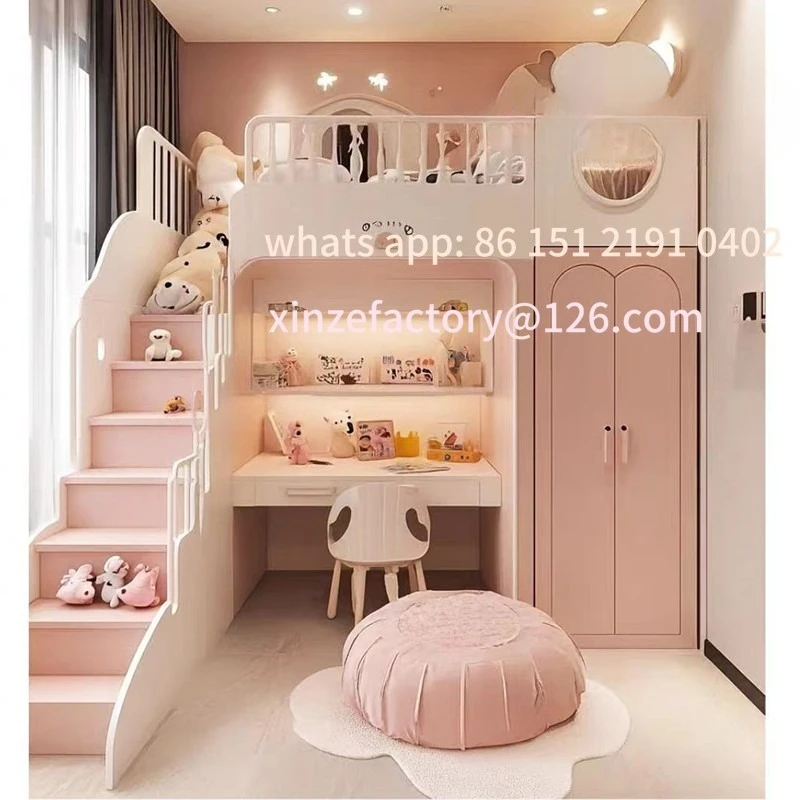 سلالم أطفال عادية قابلة للتخصيص X Luxuce سرير حماية فردي حديث للفتيات والأطفال سرير أميرة فردي كاماس إنفانتيل